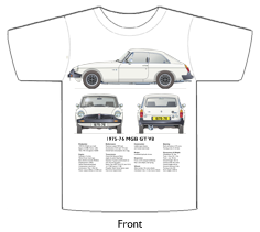 MGB GT V8 1975-76 T-shirt Front